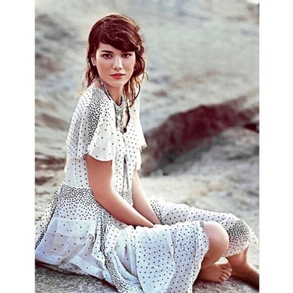 Free People Paqueta Island Dotted Ruffled Tiered Dress - Picture 5 of 7